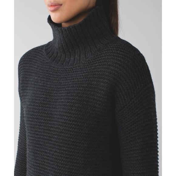Lululemon Karma Kurmasana Sweater Merino Wool Waffle Knit Turtleneck Oversized - Picture 2 of 15